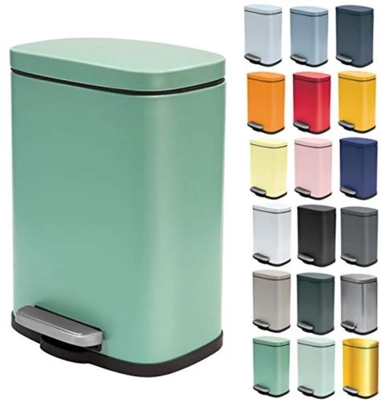 Contenitore per rifiuti 5 litri - sostenibile e stile - acciaio inossidabile - verde opaco