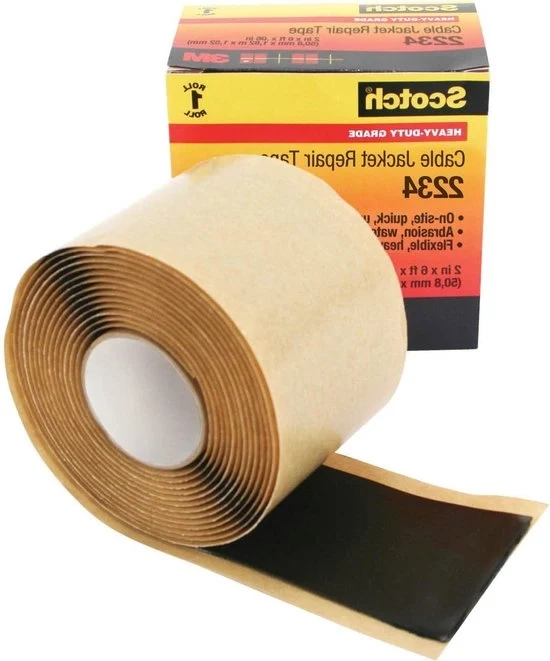 Adesivo di Riparazione per Cavi 2234 2" x 6ft Nero - Nastro Forte per Reparazioni