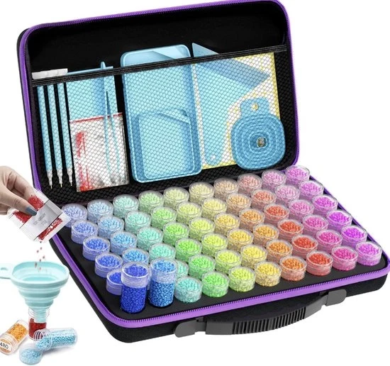 60 Scatole per Diamond Painting - Cassa di Organizzazione Portatile per Paillette e Perline