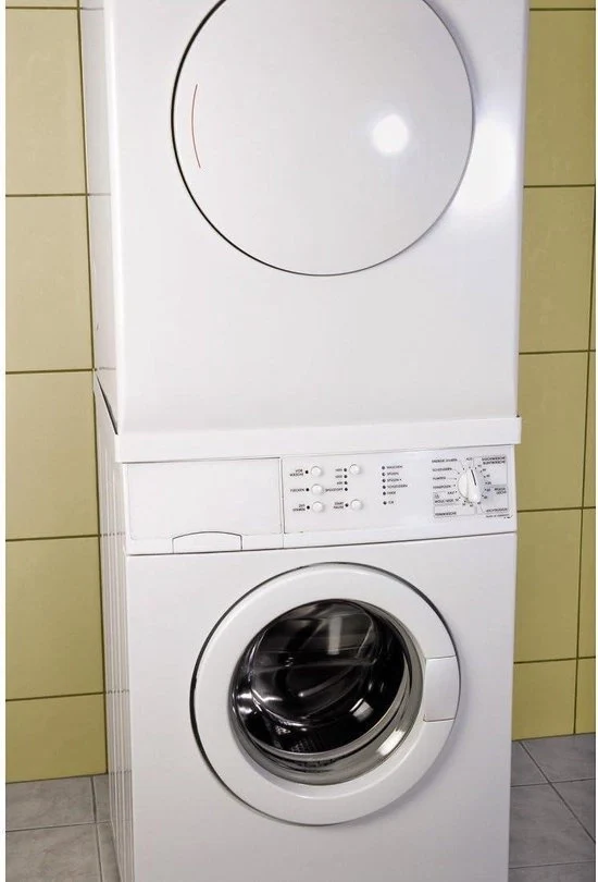 Set di asciugatrice e lavatrice 60 x 60 cm bianco con contenitore di raccolta