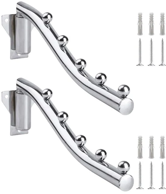 Hanger per abbigliamento pieghevole - Argento - Set da 2 - Acciaio di alta qualità