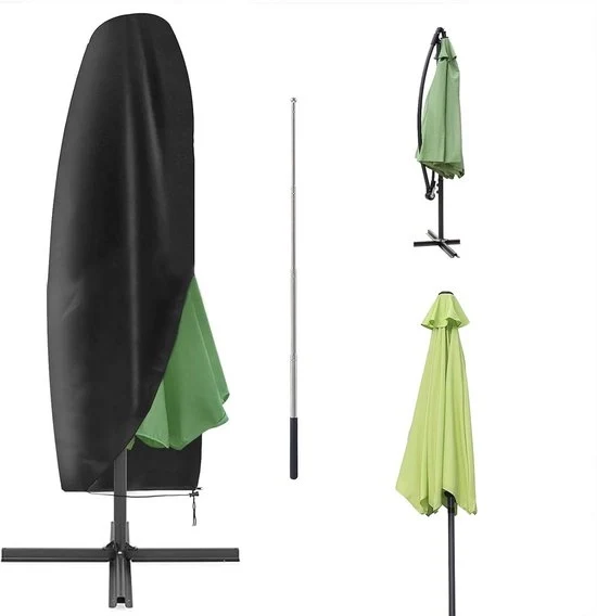 Copriparasole per ombrellone - protezione UV - 265 x 30 x 80/46 cm - nero