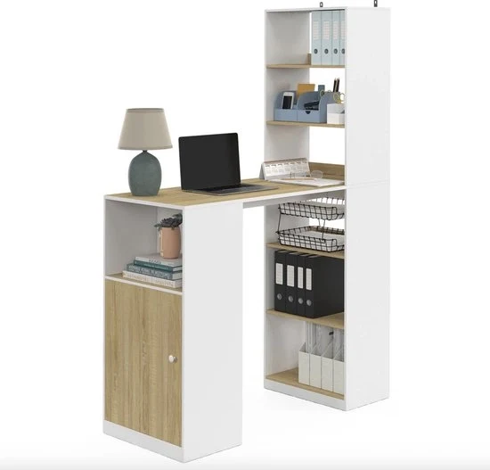 Scrivania con spazio di archiviazione in legno bianco – alta qualità – materiale duraturo – design elegante – adatta per uso quotidiano – stile moderno – comfort e funzionalità combinati Modello: Specifica tecnica: Codice prodotto:
