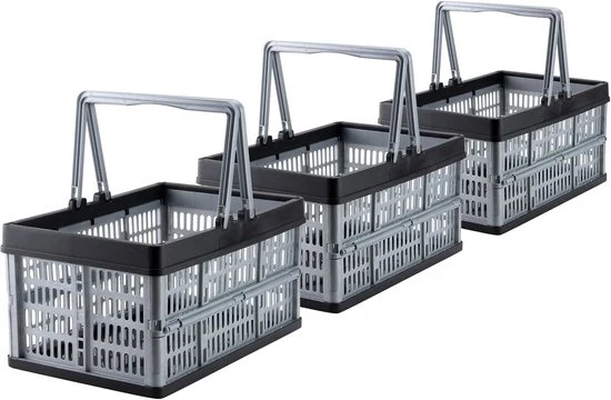 Scatole pieghevoli con maniglie - 16L - 3 pezzi