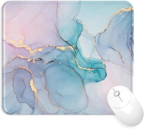 Matrice Ergonomica con Cuscino a Gomma - Supporto per la Mano Comodo - Blu Blush Marmo