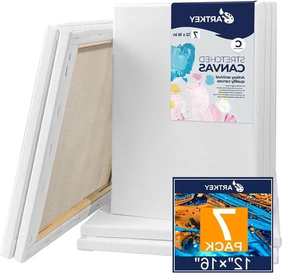 Telaio per dipingere 30 x 40 cm 7 pezzi 300 g/m² con cornice - triplo preparato - acido-free - 100% cotone - grande - bianco - tele di arte - acrilica - pittura ad acqua - tela per pittura grande