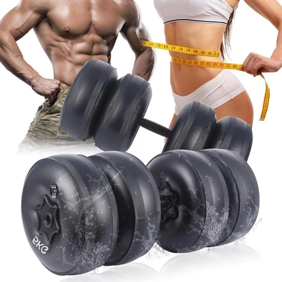 Set di manubri/attrezzi di pesi da 10 a 35 kg con manubri ad acqua regolabili per allenamento a casa 2-in-1 con manubri riempibili con acqua, manubri da viaggio, sicuri e leggeri, pesi acqua libera