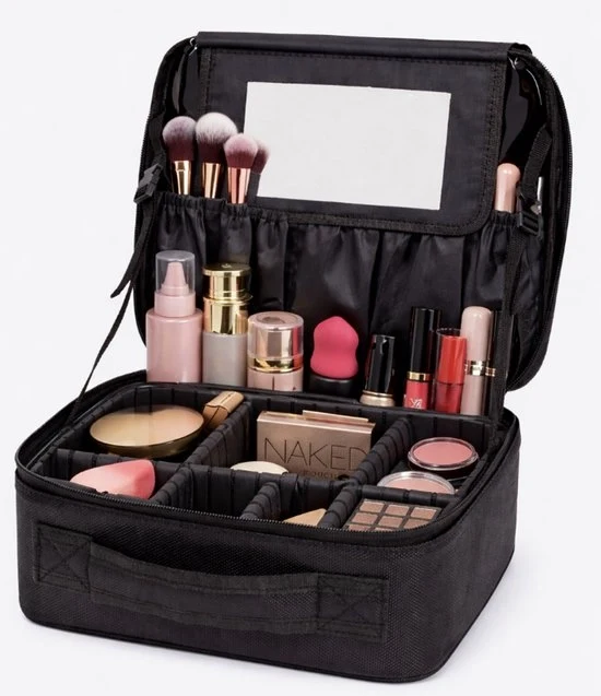 Bagno con Specchio e Cassetti Regolabili – Organizzatore di Trucco con Scomparti Mobili – Scatola di Bellezza per Skincare e Trucco – Bagno da Viaggio con 7 Cassetti di Ripostiglio – Cassetto di Cosmetici per Vacanze e Affitti