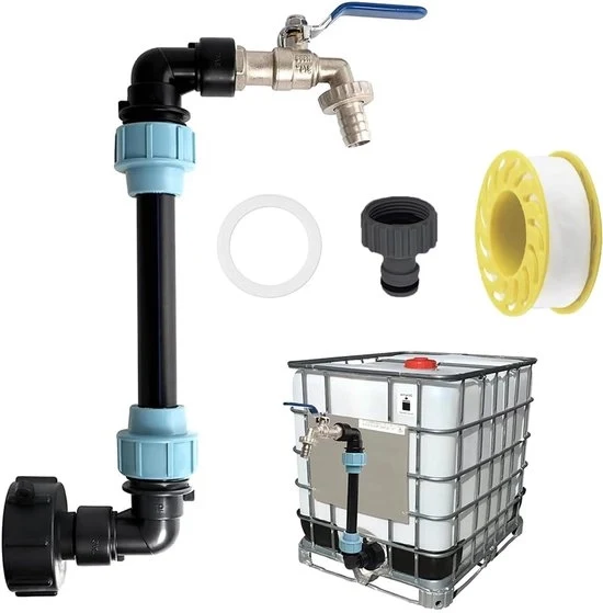 Serbatoio IBC collo di cigno - 3/4 pollice scarico valvola - Serbatoio acqua valvola