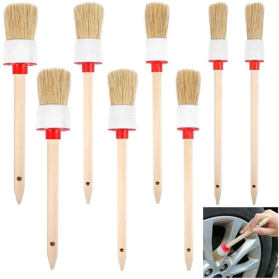 Set di spazzole per pulizia autoguida - 8 pezzi - materiale naturale - diverse misure