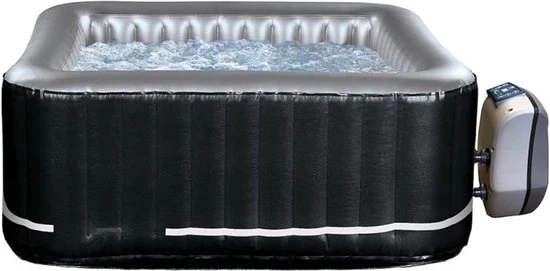 Piscina gonfiabile quadrata per 2 persone + 2 sedili per interni ed esterni - Esperienza di benessere confortevole - Nero