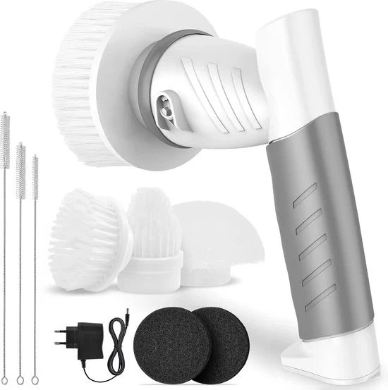 Asciugamano elettrico per la pulizia - Scopa elettrica per la pulizia - Aspirapolvere elettrico - Scrubber - Ricaricabile - Diversi accessori - Impermeabile IPX7