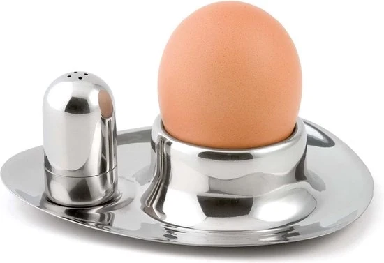 Egg Holders in Acciaio Inossidabile - 4 pezzi - Argento - 9 x 11 x 4 cm