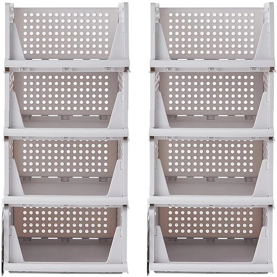 Organizzatore per Abbigliamento Stivale - 8 Pezzi - Bianco - Plastica - 43 x 33 x 72 cm
