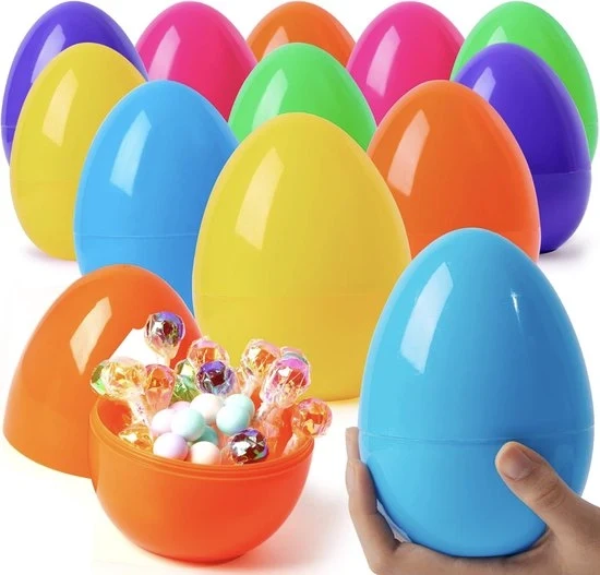 Uova di Pasqua Jumbo 6 pollici | Uova di Pasqua Colorate con Apertura | Uova Vuote per il Gioco di Pasqua, Sorpresa, Giocattoli per Bambini e Feste di Bambini