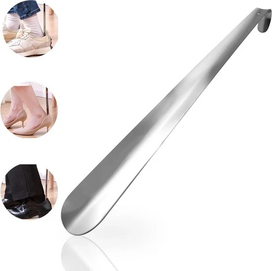 Scoiolo in Metallo - 30 cm - Ergonomico - Argento - Adatto per Uomini, Donne, Bambini, Anziani