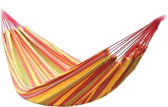 Hangmat con asta di sospensione 220 x 160 cm cotone naturale riduzione dello stress uso interno ed esterno.