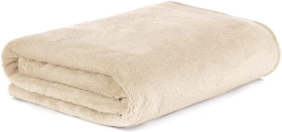 Felpa in velluto rosso - caldo e accogliente - 150 x 200 cm - beige