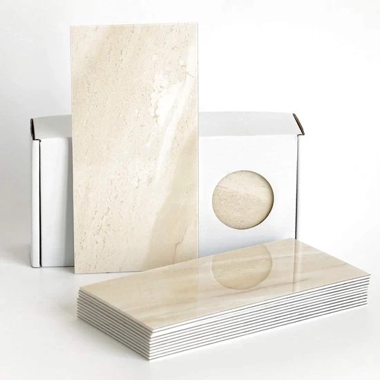 Tegelstickers acqua resistenti adesivi per bagno - piastrelle in marmo beige - pareti bagno - piastrelle cucina - 23 pezzi Tegelstickers