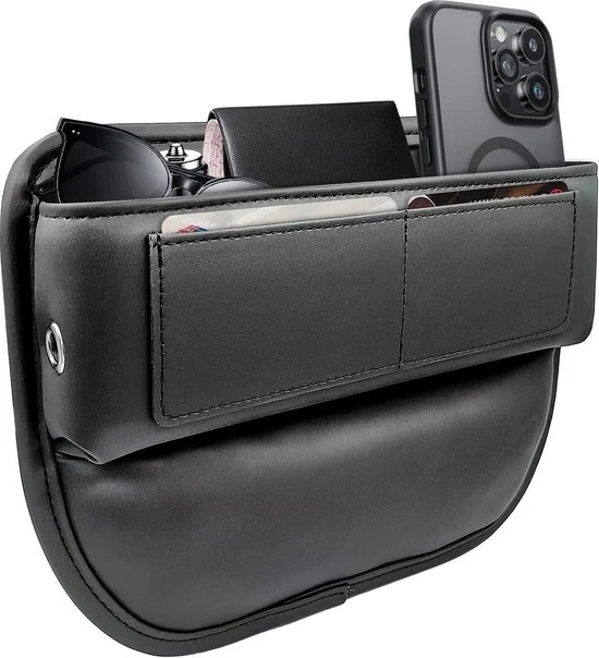 Organizzatore di Auto Premium in Pelle con Apertura Automatica - Accessori Auto per Uomini e Donne - Auto SUV Truck - Nero 1 pezzo Organizzatore di Auto