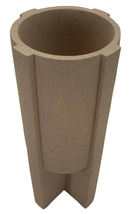 Porta Vaso da Esterno Moai Ø42x101 cm in Resina Marrone