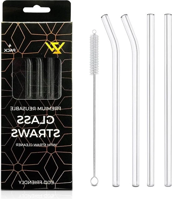 Set di rami di vetro trasparenti riutilizzabili - set di 5 (2 rettilinei, 2 curvi, 1 pulitore)