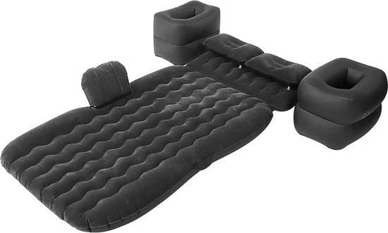 Matras auto inflatabile multifunzionale per viaggi - Materiale PVC di alta qualità - Auto letto gonfiabile nero con pompa 12V per campeggio - Fuori uso