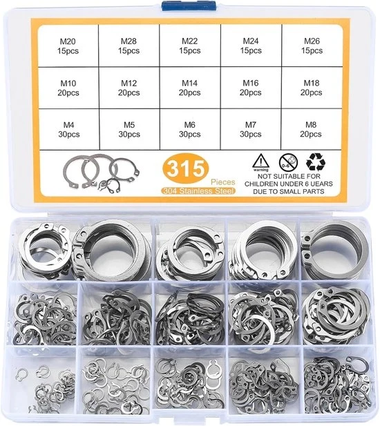 Clipset di sicurezza con viti e spugne - multigiocatore - 315 pezzi - colore argento
