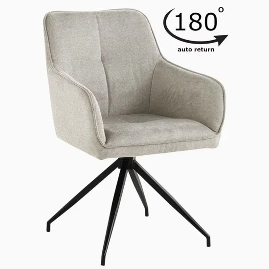 Sedia da Ufficio con Copertura – Tessuto Beige Chiara – Rotante a 360° – Sedia da Ufficio Comoda e Moderna – Sedia da Lavoro Regolabile per Casa e Ufficio