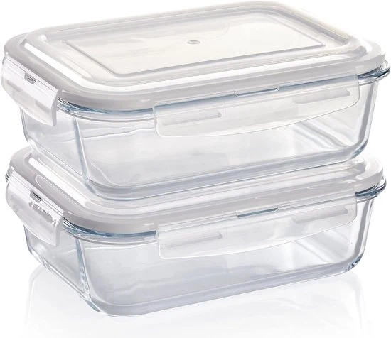 Bacche di Vetro con Coperchio – Set di Contenitori di Conservazione Alimentare – Ercolino e Resistenti – Adatti per Microonde, Forno, Congelatore e Lavastoviglie