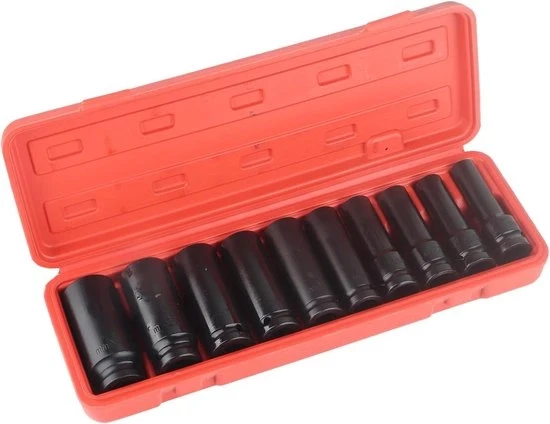 Kit di riparazione a impatto da 10 pezzi 1/2 pollice, acciaio al chromo-vanadio di alta durezza - Riparazione rapida, diverse misure e prestazioni stabili