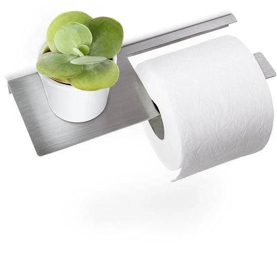 Supporto per carta igienica – supporto wc con spazio di stoccaggio – acciaio inox liscio