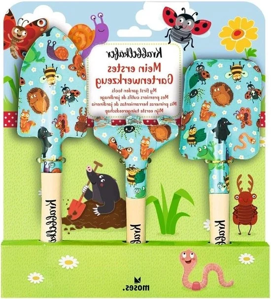 Set di giardinaggio per bambini - Attrezzo per giardino per bambini - 3 pezzi set di zappa, pala, erba cipollina per bambini set di giardinaggio colorato per bambini