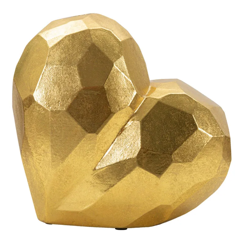 Vaso Heart Gold 19x9x18 cm in Resina Oro