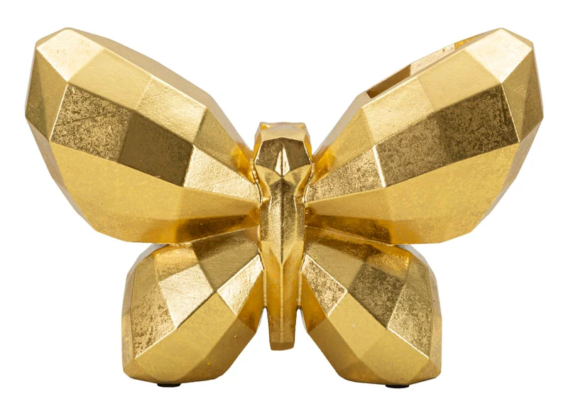 Vaso Butterfly Gold 22,5x8x15 cm in Resina Oro
