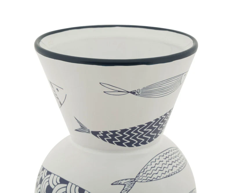 Vaso Ceramica Fish Tall Ø14x38,5 cm in Ceramica Multicolor