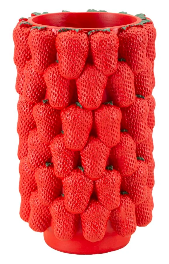 Vaso Strawberry Ø20x32 cm in Resina Rosso