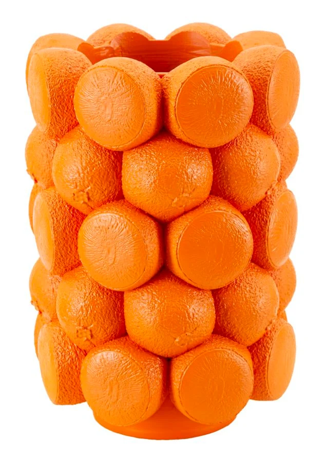 Vaso Orange Ø19x28 cm in Resina Arancione