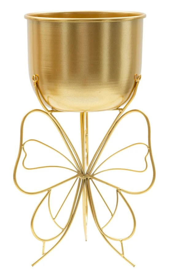 Porta Vaso Farfy Ø22x40 cm in Ferro Oro