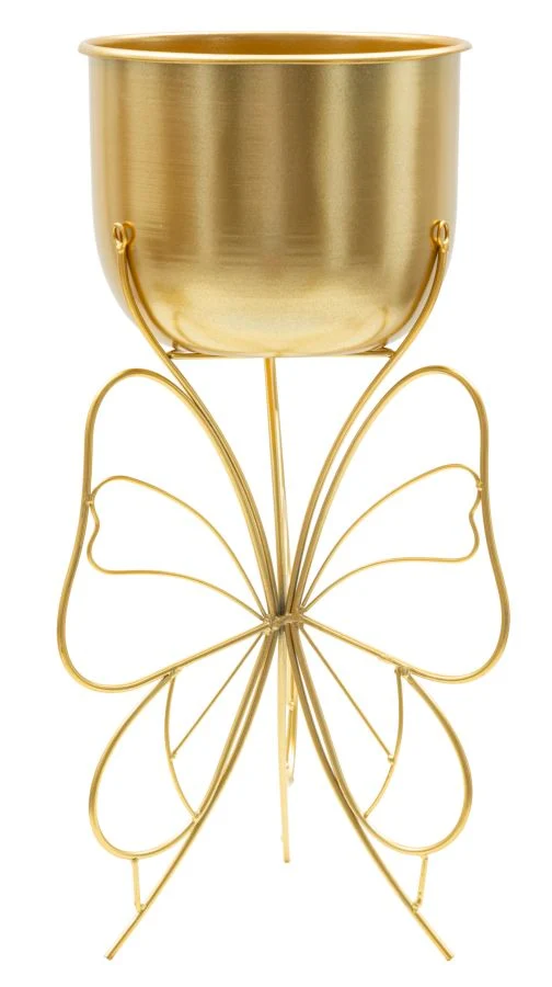 Porta Vaso Farfy Ø22x45 cm in Ferro Oro