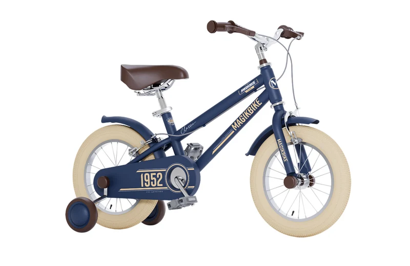 Bicicletta per Bambini 14" Classic 1952 Freni Caliper e Stabilizzatori Blu