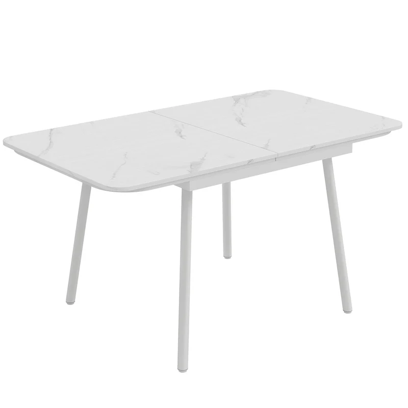 Tavolo da Giardino per 6 Persone Rettangolare 140x80x75 cm con Piano in WPC Bianco