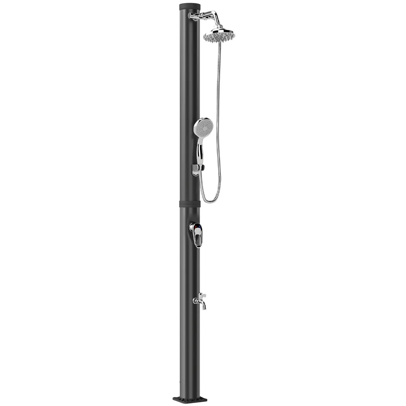 Doccia Solare 20L 11x11x217 cm Protezione Antigelo Brevettata Plastica e ABS Nero