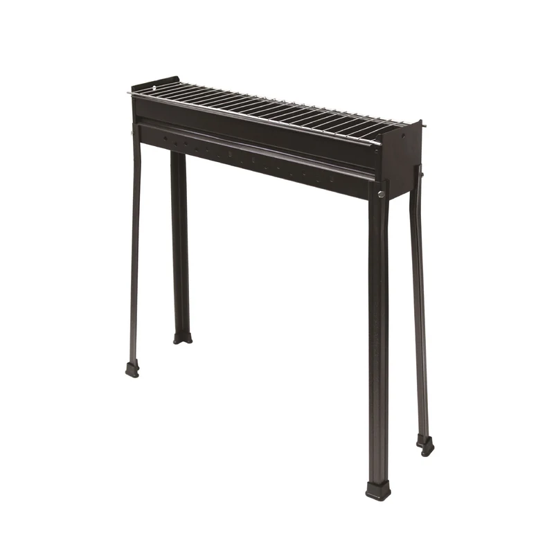 Cuoci Arrosticini a Carbone Erpinio 60x15x70 cm Braciere Estraibile in Acciaio Nero