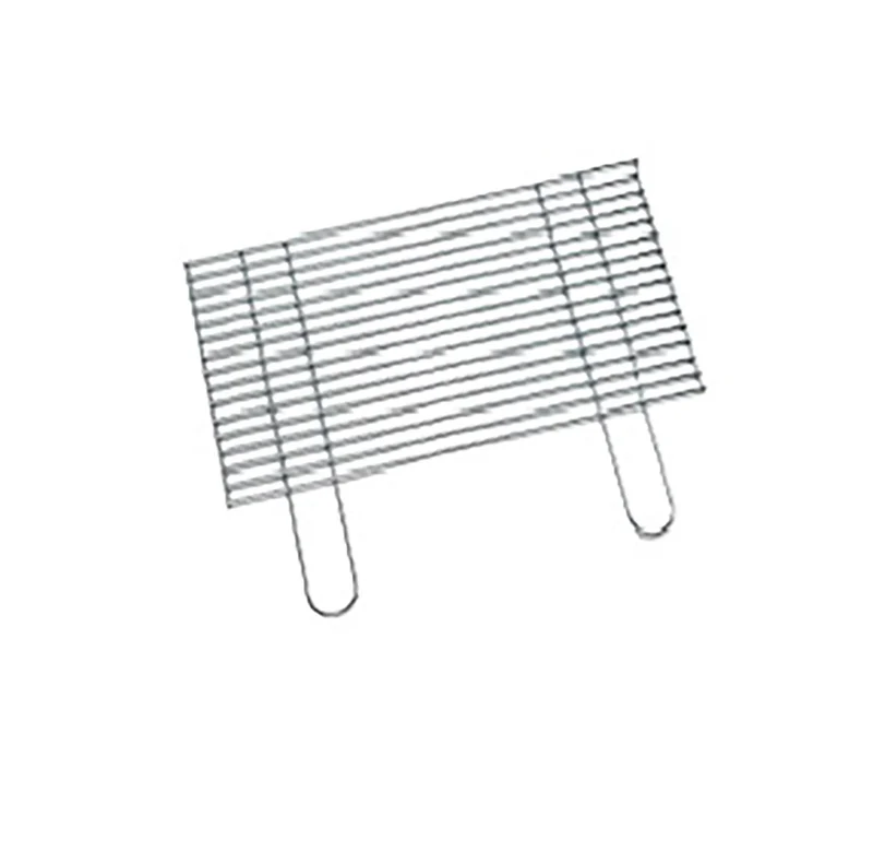 Griglia Doppia per Barbecue 40x60 cm con Piedini in Filo di Ferro Cromato Made in Italy