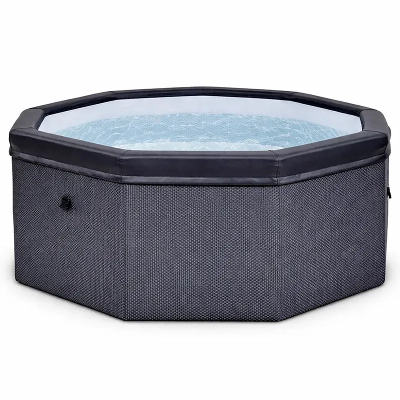 Vasca Idromassaggio Piscina Spa Semirigida Ottavia 4 Adulti 2 Bambini 1000 L 193x193x70 cm in PVC Grigio