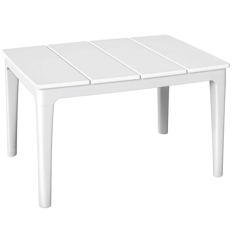 Tavolino da Caffè da Giardino 70x53x39 cm Bianco in PP Crema