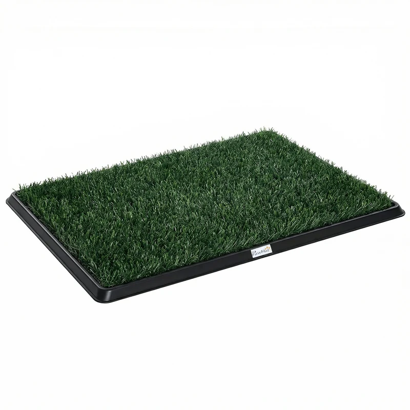 Tappetino Erboso Lavabile per Cani 76x50,5 cm con Erba Artificiale e Vassoio per Uso Interno ed Esterno