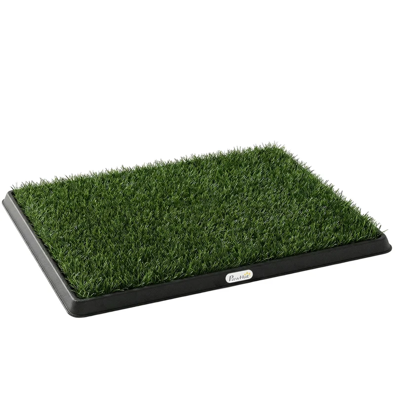 Tappetino per Cani 63x50,5x3,5 cm Vassoio con Erba Artificiale in PP e PE Verde