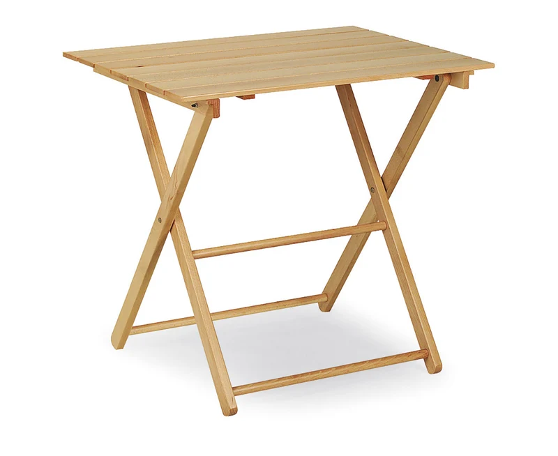 Tavolo Pieghevole Salvaspazio da Giardino 60x80x72 cm Garden in Legno Verniciato Naturale